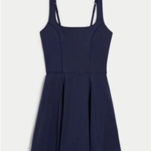 GILLY HICKS Navy Blue Active Cutout Back Dress, Large